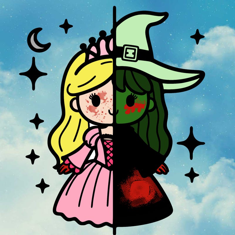 split princess and witch