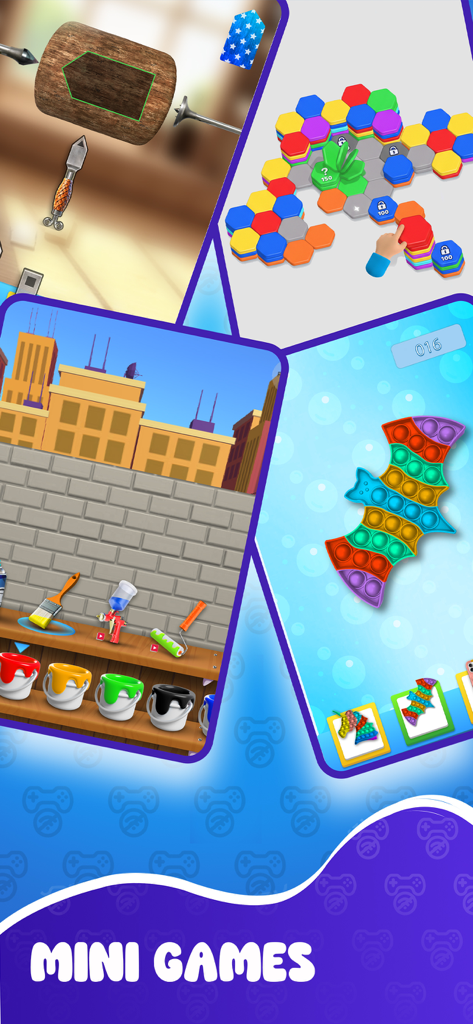 100+ Offline Games - MiniGames - Una colección de relajantes minijuegos sin conexión que incluyen juguetes pop it y tareas de pintura