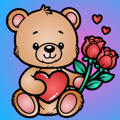 teddy bear a holding heart