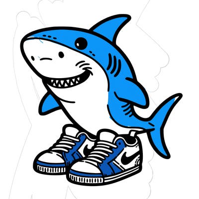 shark 🦈 with tennis shoes