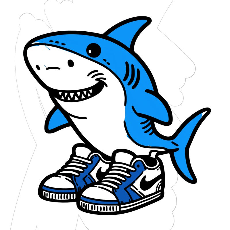 shark 🦈 with tennis shoes