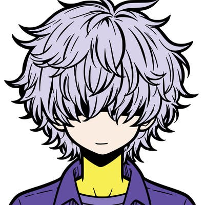 manga boy fluffy hair covering his eyes