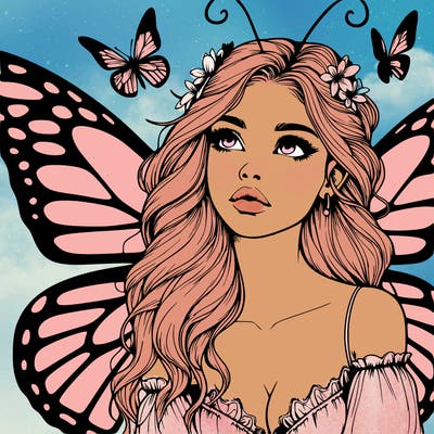 butterfly fairy realistic girl