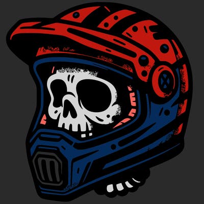 dirt bike helmet with a skull on it