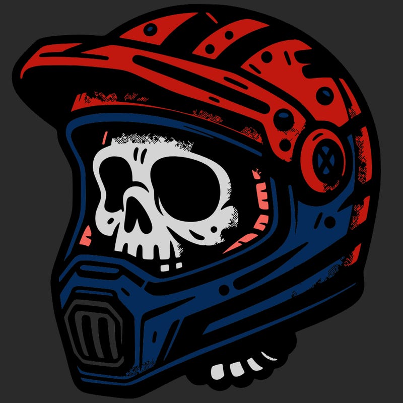 dirt bike helmet with a skull on it