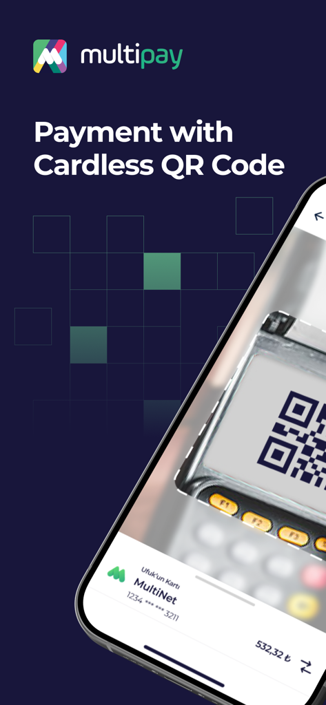 MultiPay - Digital Wallet - MultiPayデジタルウォレットアプリがiPhoneでカードレスQRコード決済インターフェースを表示