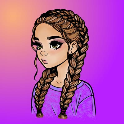 realistic girl with braids