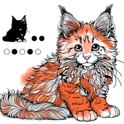 realistic  manecoon kitten