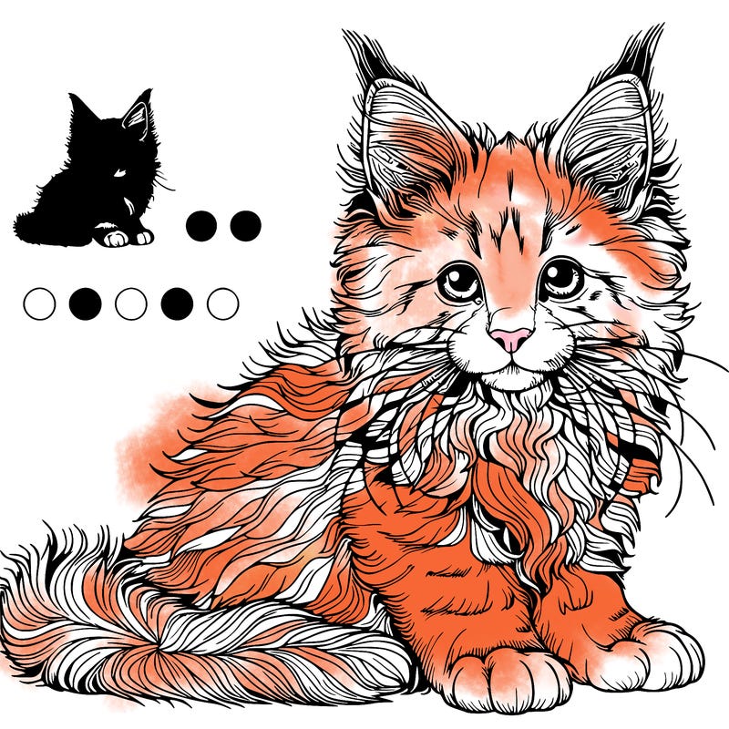 realistic  manecoon kitten