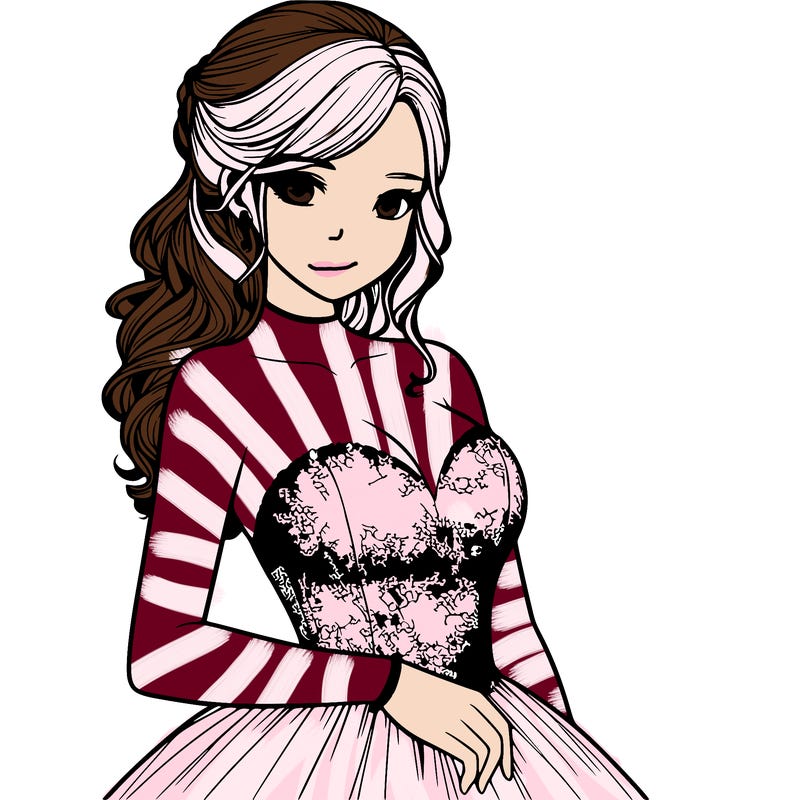 realistic girl in prom dress