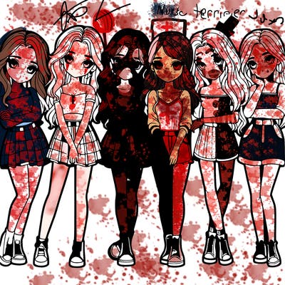 a group of girls realistic