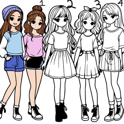 a group of five girls