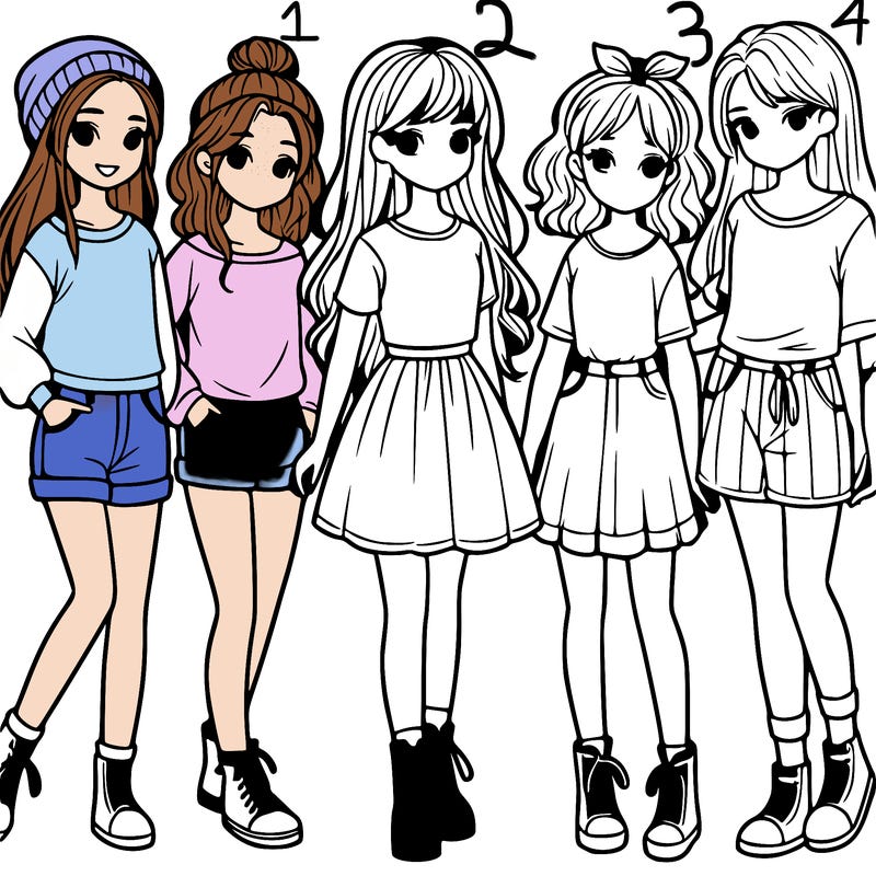 a group of five girls