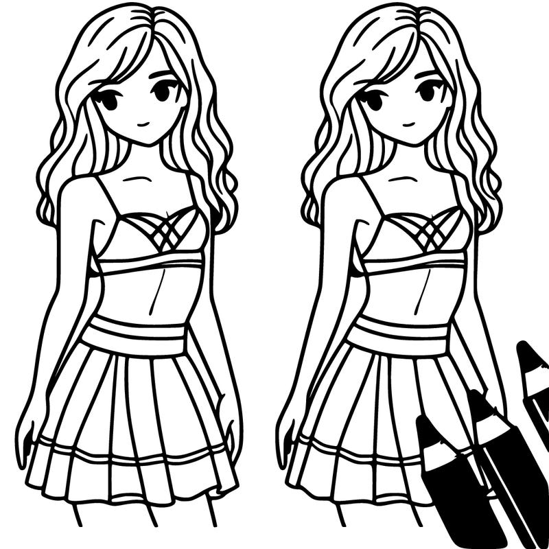 girl in crop top and skirt