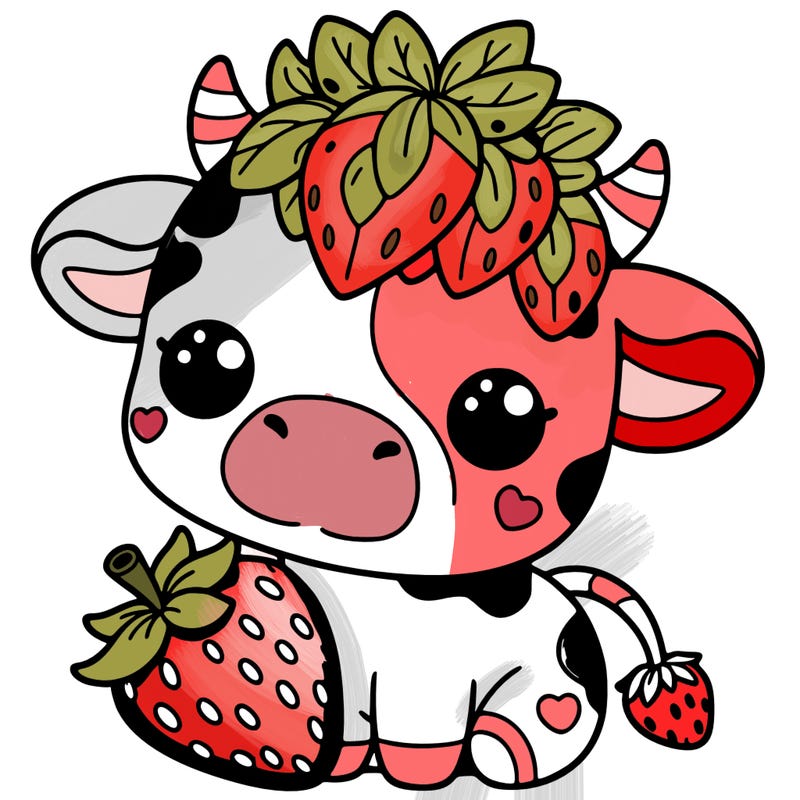 cute strawberry cow