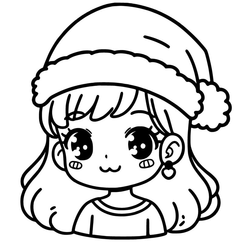 girl with a santa hat