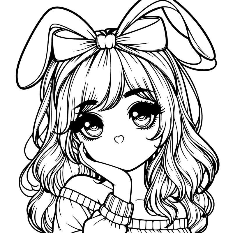 realistic girl with bunny ears headband