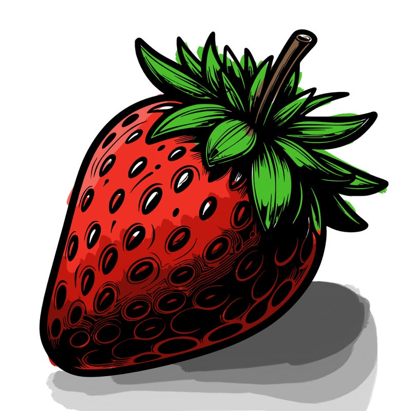 realistic strawberry