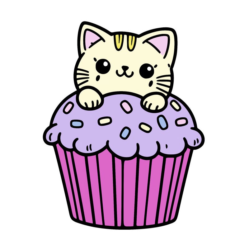cat in a cupcake