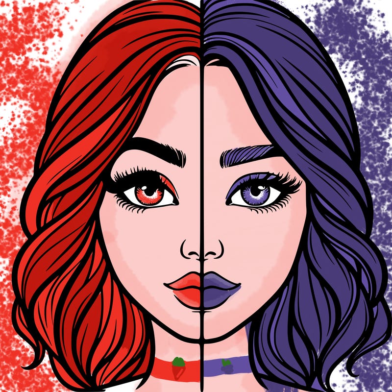 realistic girl split half