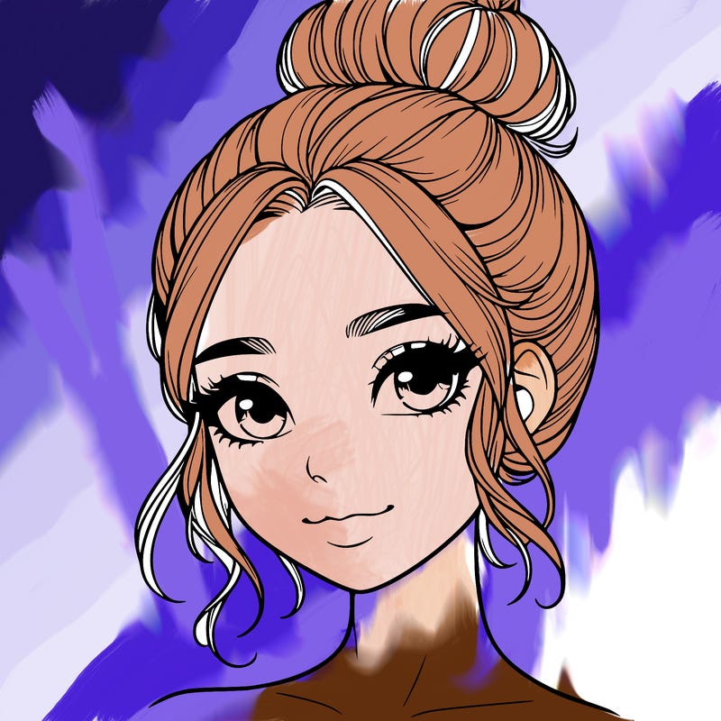 realistic pretty girl with hair in bun