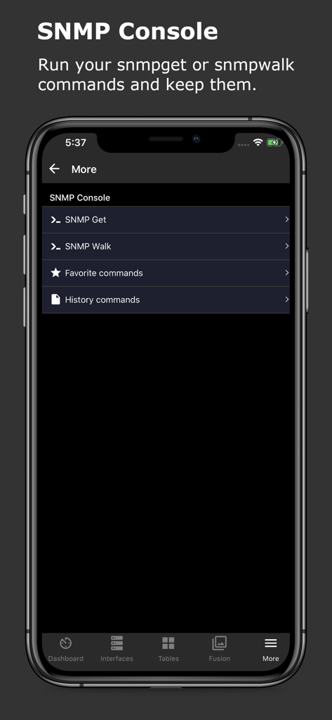 SNMP & SSH Terminal - SNMP console interface for running snmpget and snmpwalk commands