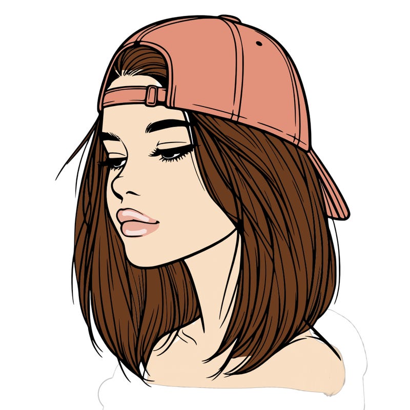 realistic  girl with a backwards hat