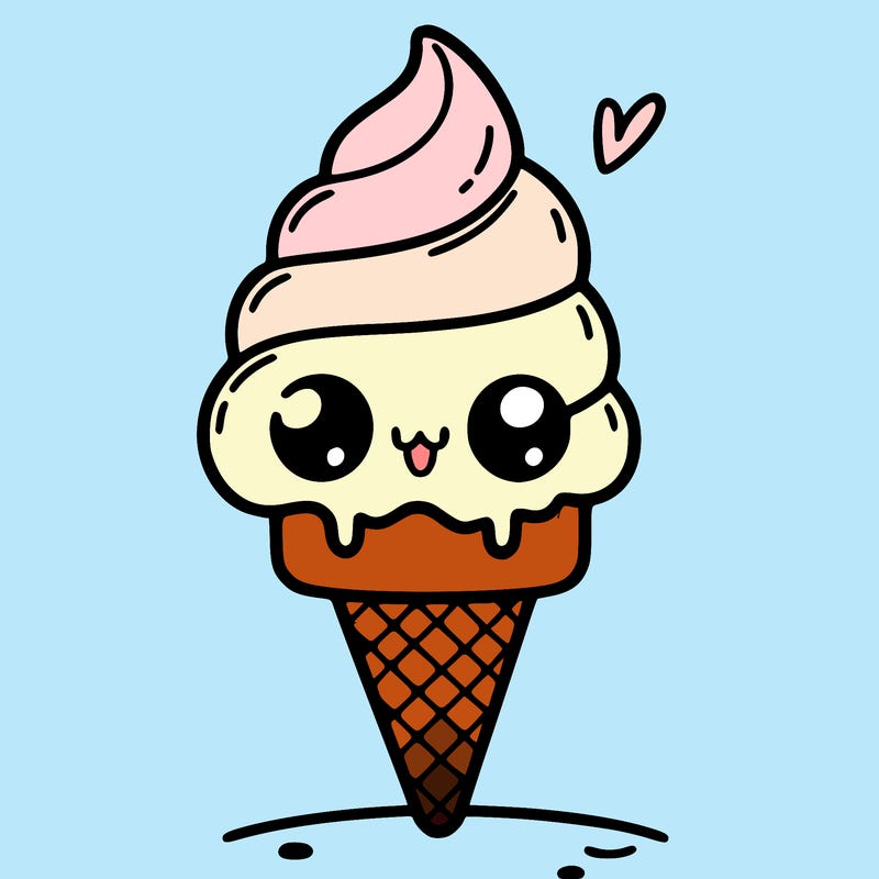 a cute ice cream