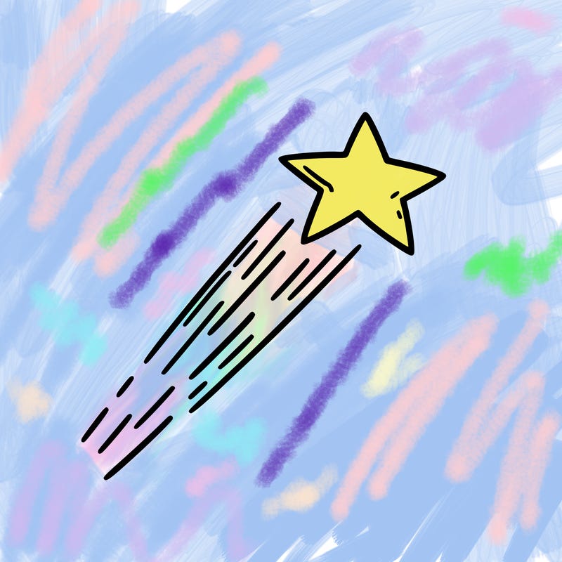 a shooting star in the sky