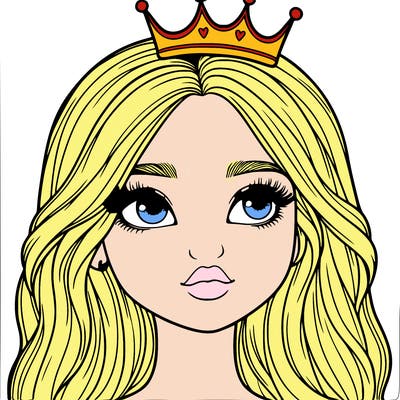 a realistic girl with a crown on