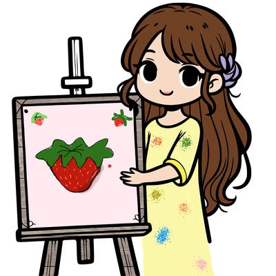 girl holding empty canvas