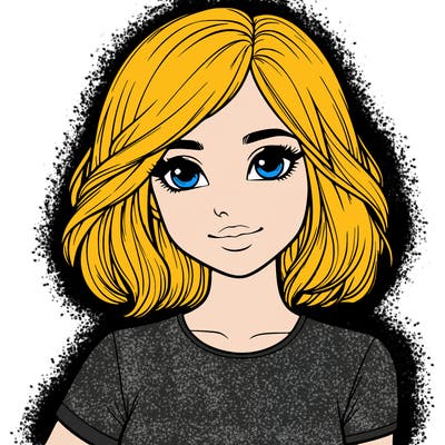 realistic girl with shoulder length hair