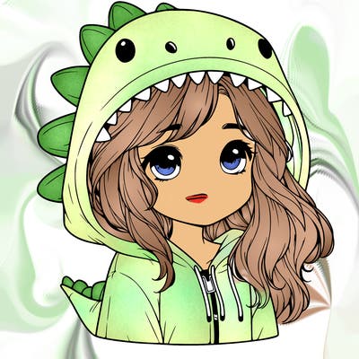 realistic girl i a dinosaur pajama hoodie
