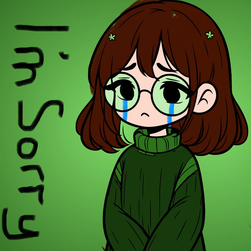 sad girl with glasses in a sweater