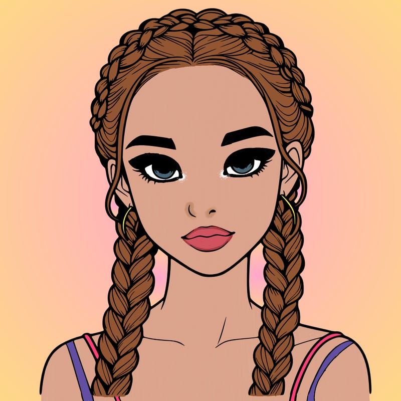 realistic girl with braids