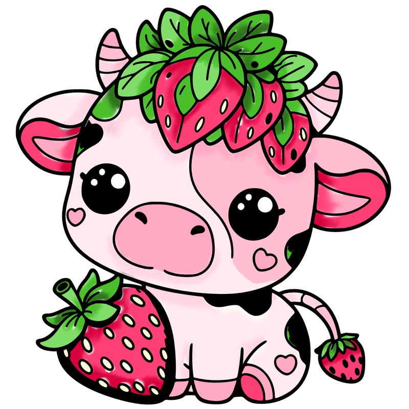 cute strawberry cow