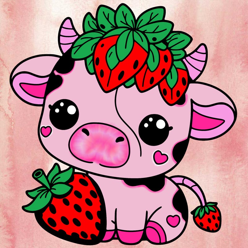 cute strawberry cow