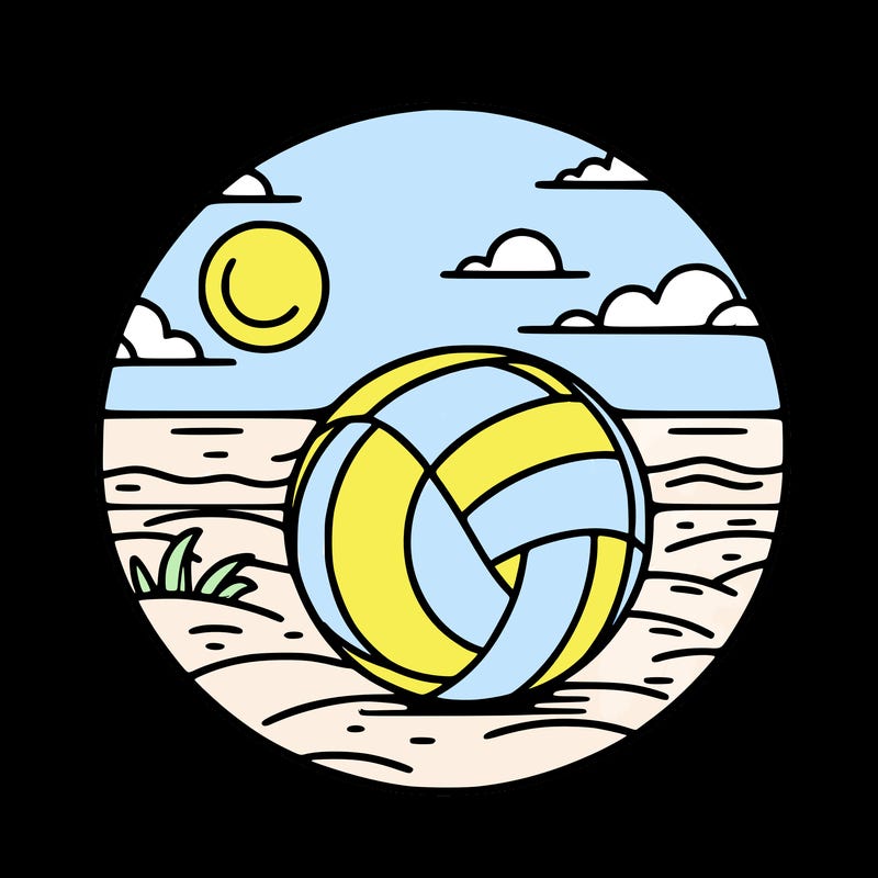 volleyball on a beach