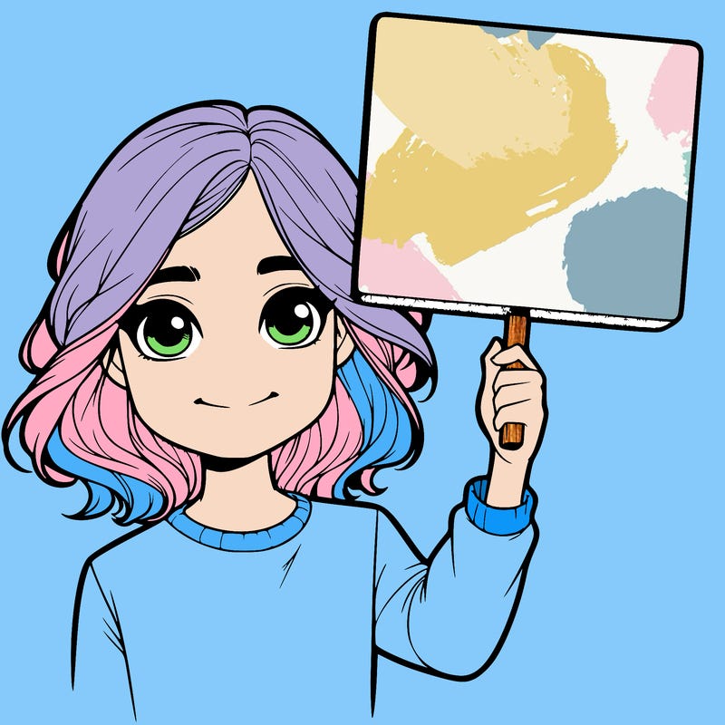 realistic girl holding up a sign