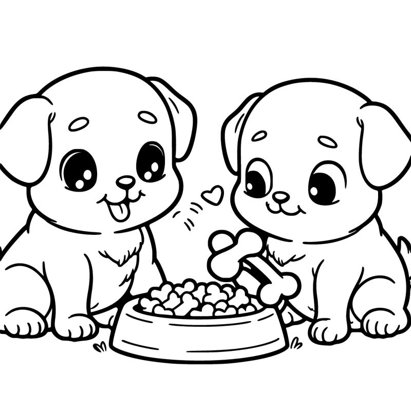 puppies are eating
