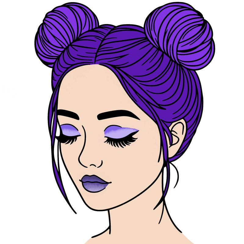 woman with hair buns