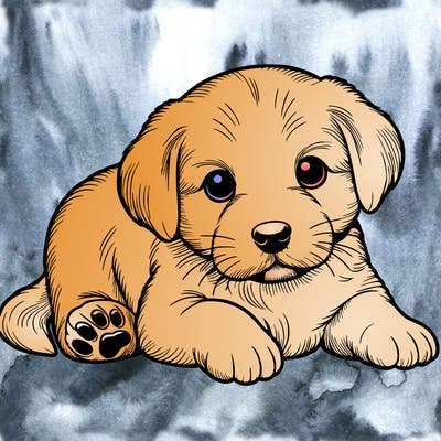 a cute realistic puppy