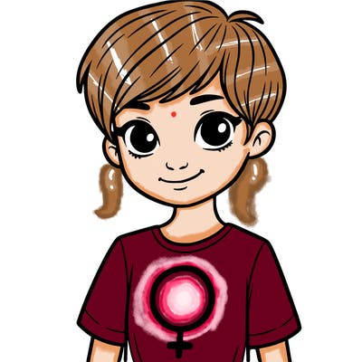 girl with pixie cut and feminist shirt