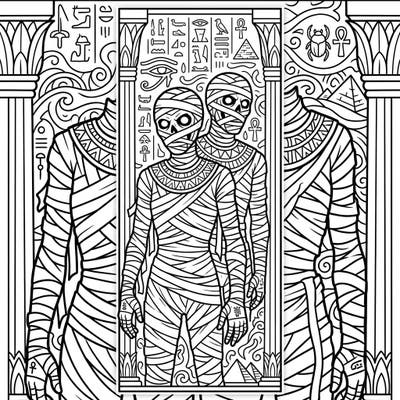 Delight in the mystique of ancient Egypt with this unique mummy-themed bookmark coloring page. Perfect for seniors, its large outlines and engaging details offer a relaxing and stimulating creative activity.