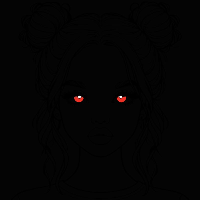 realistic girl with two buns in hair and lips