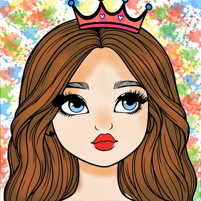 a realistic girl with a crown on