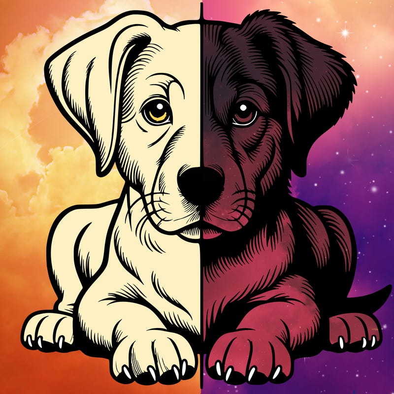 realistic dog split picture