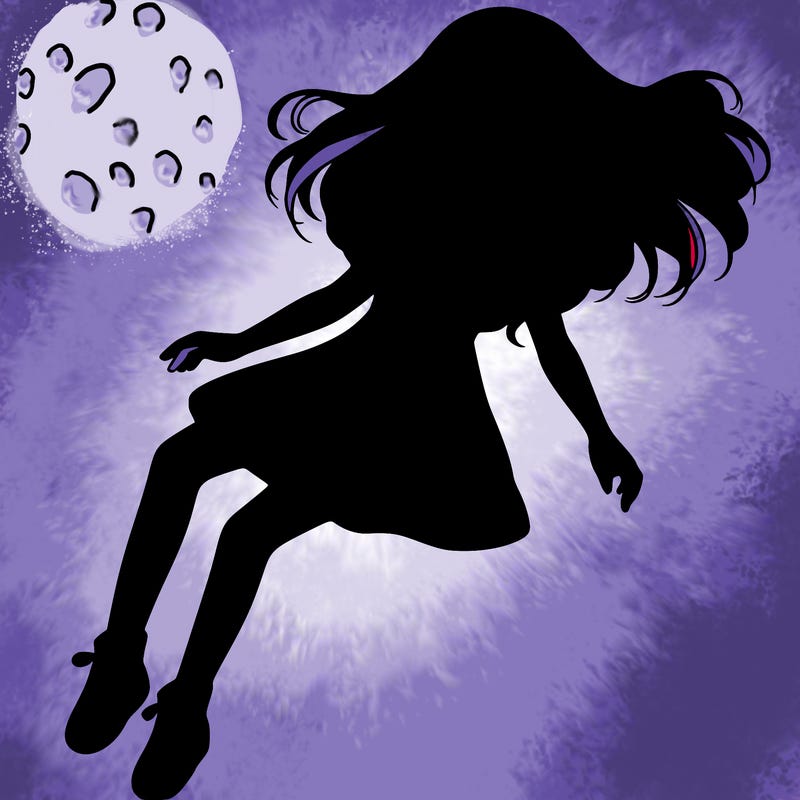 realistic girl floating