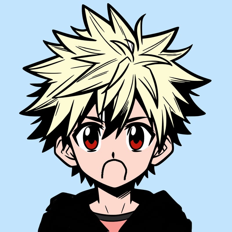 manga boy with spiky hair