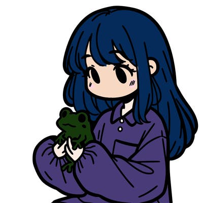 girl with long hair and a oversized shirt. and she is holding a frog